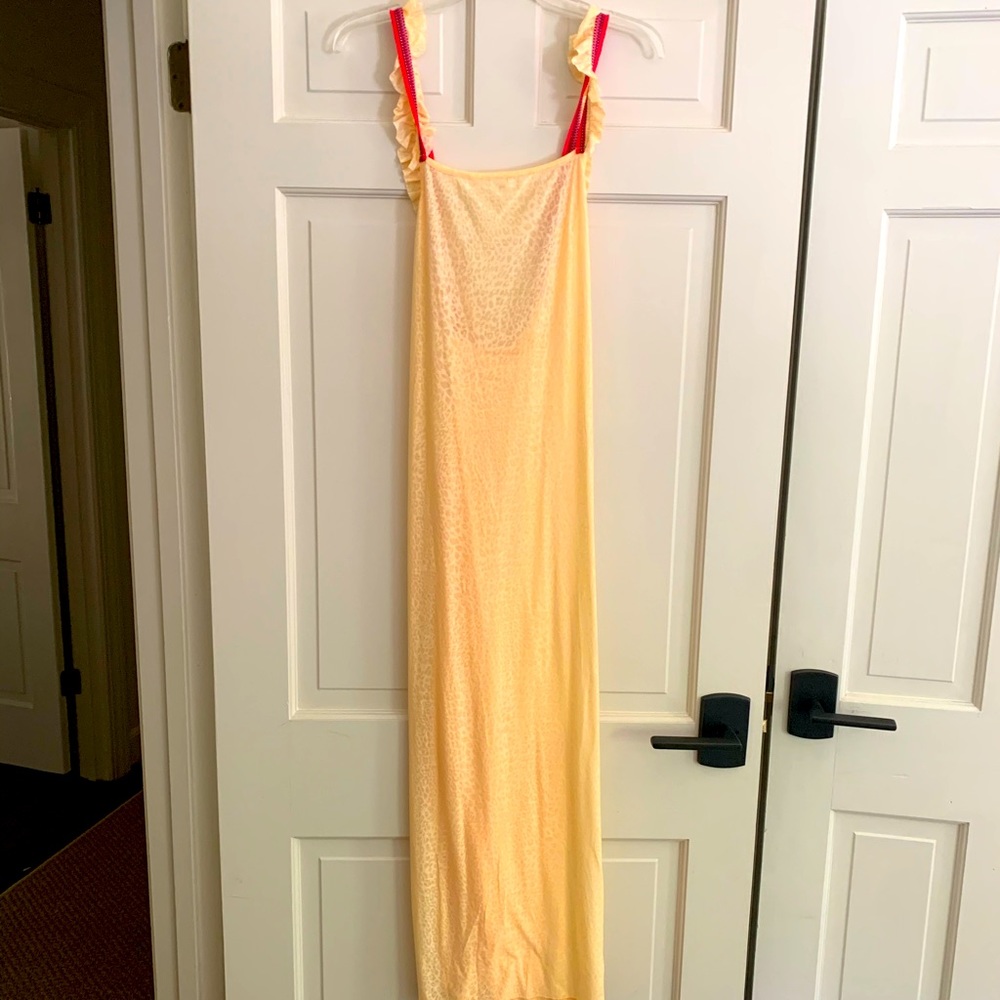 Pitusa Coverup Maxi Dress In Peach Sz Petite/sm